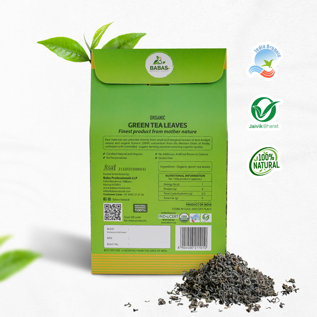 Babas Organic Green Tea Leaves 100g