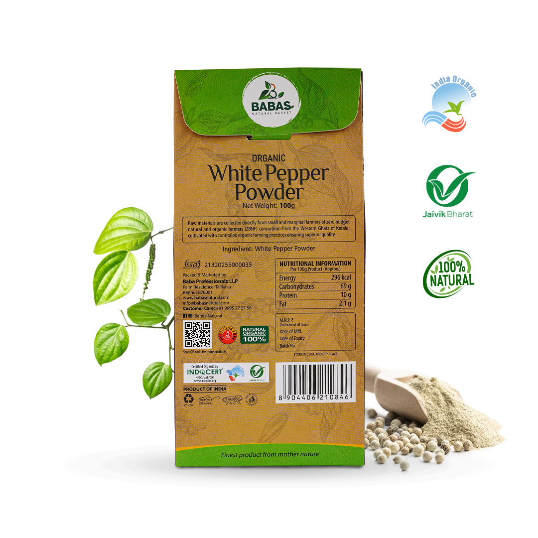 Babas Organic White Pepper Powder 100g